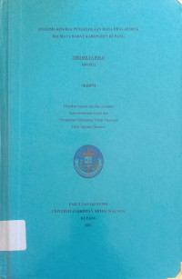 Analisis Kinerja Pengelolaan Dana Desa di Desa Baumata Barat Kabupaten Kupang.