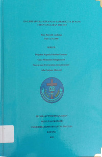 Analisis Kinerja Keuangan Daerah Kota Kupang Tahun Anggaran 2010-2019.
