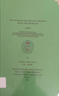 Rancang Bangun Mesin Pengupas Tempurung Kelapa tipe Semi Mekanis