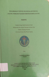 Penambahan Tepung kelor dalam tepung Jagung terhadap Karakteristik Bubur jagung.