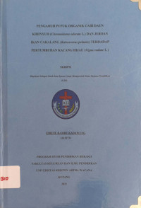 Pengaruh Pupuk Organik Cair Daun Kirinyuh (Chromolaena Odorata L.) dan Jeroan ikan cakalang (Katsuwonus Pelamis) terhadap pertumbuhan Kacang Hijau(Vigna radiate L)