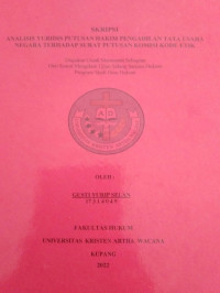 Analisis yuridis putusan hakim pengadilan tata usaha negara terhadap surat putusan komisi kode etik