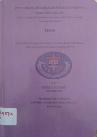 Penyandang Disabilitas Sebagai Anggota Keluarga Allah: Analisis terhadap keperpihakan empat jemaat GMIT di Kota Soe bagi penyandang disabilitas